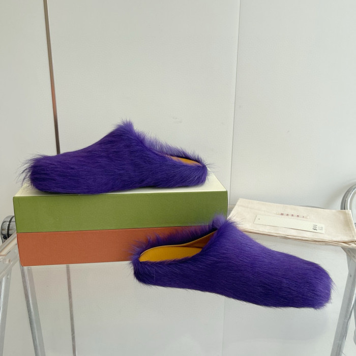Ma*n1 FUSSBET SABOT CALF-HAIR SLIPPERS