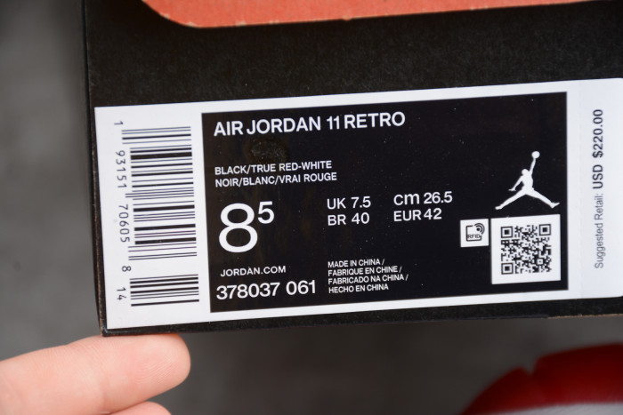 Air Jordan 11 “Bred” 378037-061
