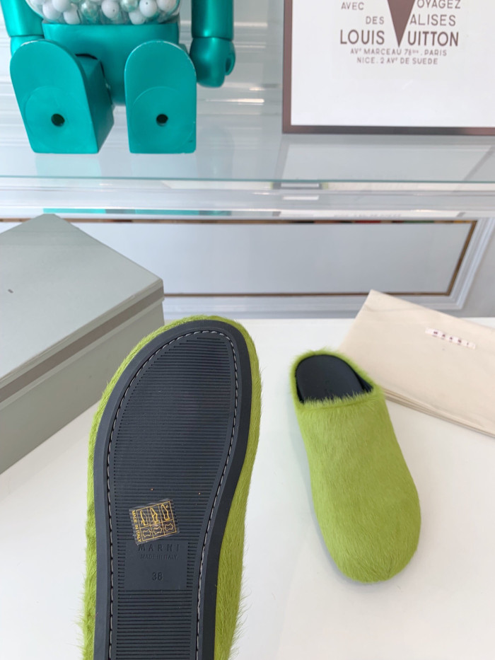 Ma*n1 FUSSBET SABOT CALF-HAIR SLIPPERS