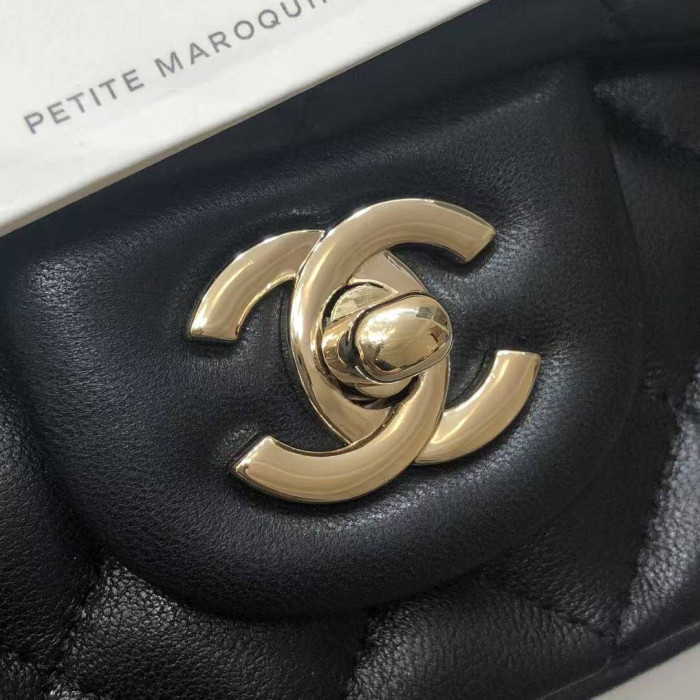 Ch**el Lambskin Quilted Mini Rectangular Flap