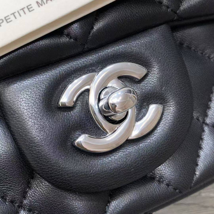 Ch**el Lambskin Quilted Mini Rectangular Flap